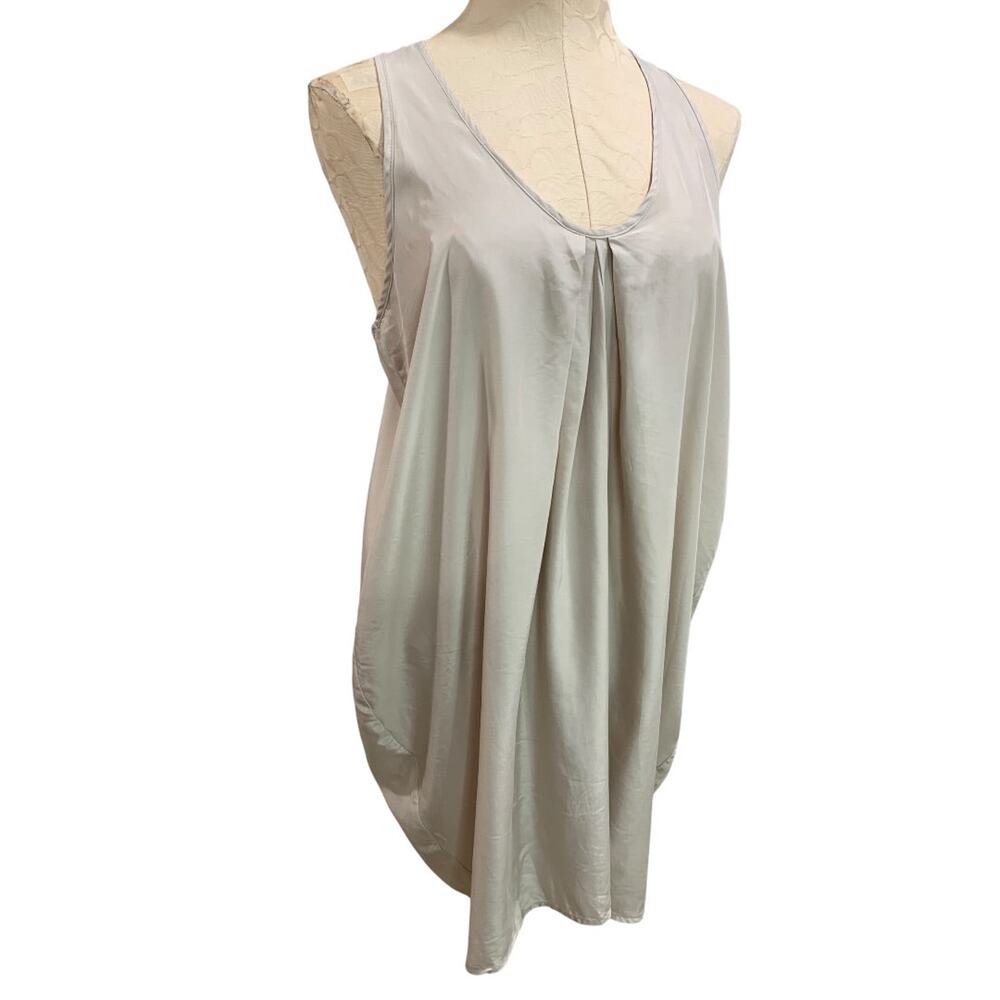 Small Hatch Draped Scoop Neck Dress Tan Sleeveless